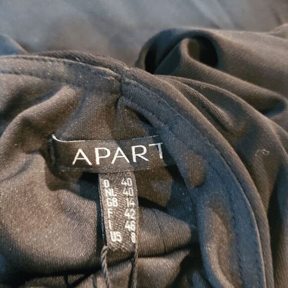 Apart Dress Womens 8 Black Gold Stud Rhinestone Long Formal Ball Sleeveless Gown - Picture 7 of 12